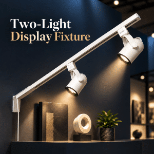 Dual-head LED display track light for Gridwall and Slatwall
