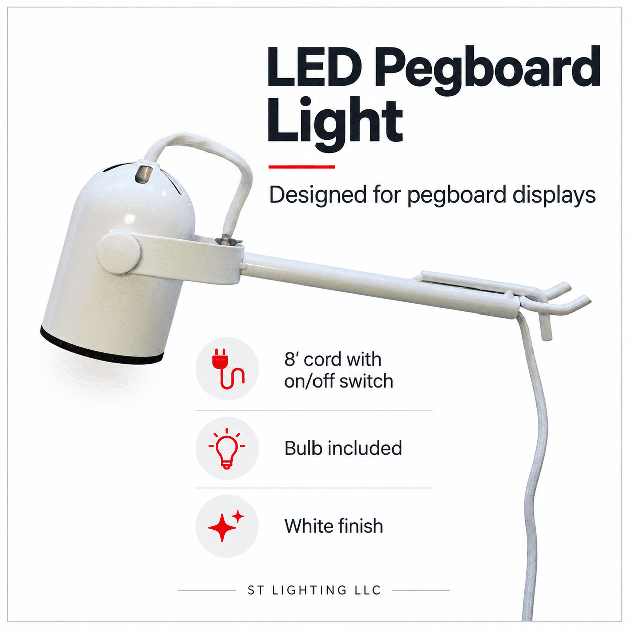 Pegboard Work/Desk Light with LED Bulb Included - Image 2