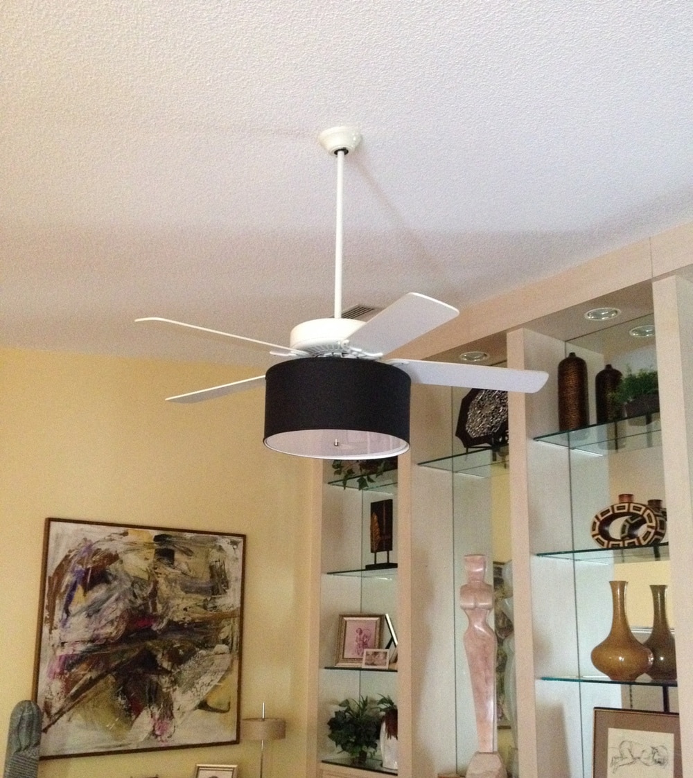 Large 17-Inch Linen Drum Shade Light Kit for Ceiling Fans - Image 3