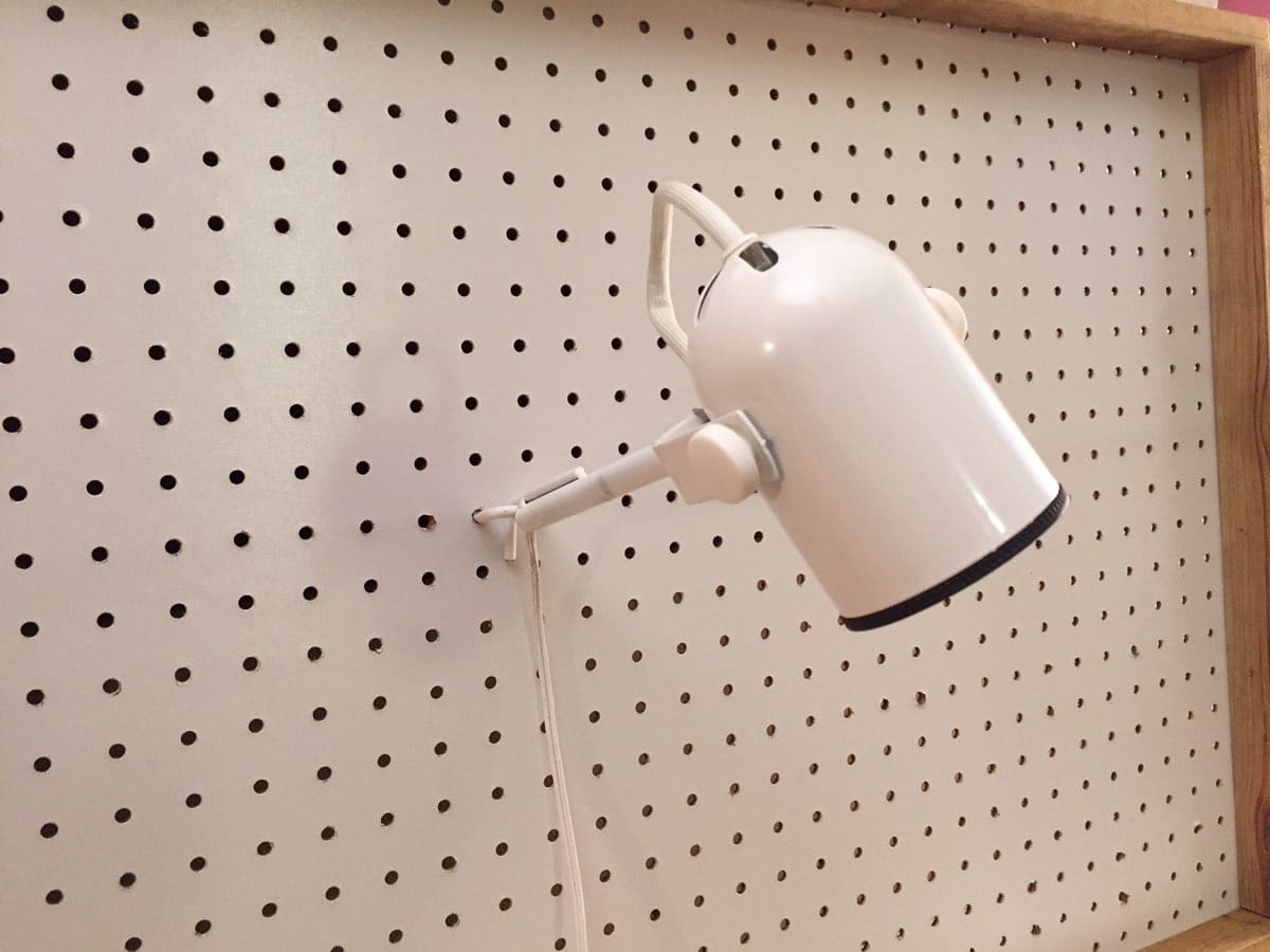 Pegboard work and desk light