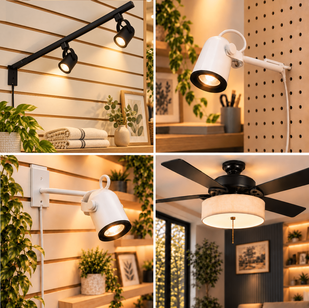 S.T. Lighting display and ceiling fan lighting